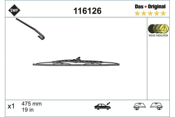 Silecek Süpürgesi Ön   Mitsubishi Pajero Pinin (H60/H70)(1999->)  SWF 116111