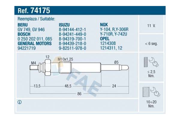 Isıtma Bujisi  BSG 65-870-016