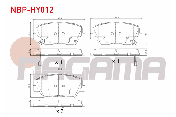 Fren Disk Balata Ön Hyundai i30 (PD)(01.2017->)  NAGAMA NBP-HY012