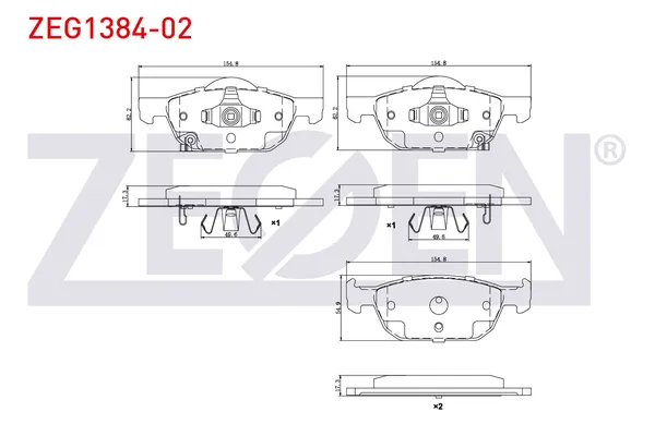 Fren Disk Balata Ön Honda Accord Tourer (CW)(09.2008->)  ZEGEN ZEG1384-02