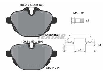 Fren Disk Balata Arka TEXTAR 2456101  34218847062 2449288 2456869 2456870 2788284 34206877648 34206879857 34212449288 34212456869 34212456870 34212788284 34216788284 34216796741 34216798193 34216862202 34216870558 34216870565 34216885451 34216885452 34216892641 6788284 6796741 6798193 6862202 6870558 6870565 6877648 6879857 6885451 6885452 6892641 8847062 2449289 34212449289 34216861543 6861543