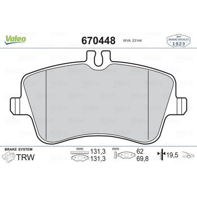 Fren Disk Balata Ön Mercedes C -Serisi Sedan (BM 203)(02.2000->)  VALEO 670448