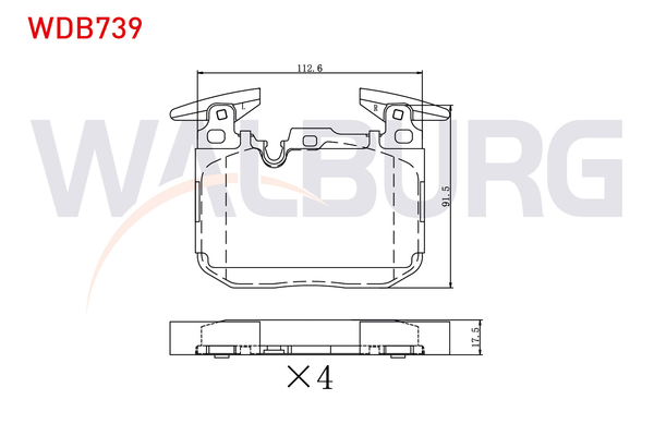Fren Disk Balata Ön BMW M4 Serisi Coupe (F82)(2014->)  WALBURG WDB739