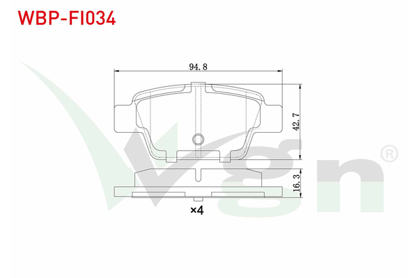 Fren Disk Balata Arka Fiat Multipla (186)(01.1999->)  WGN WBP-FI034