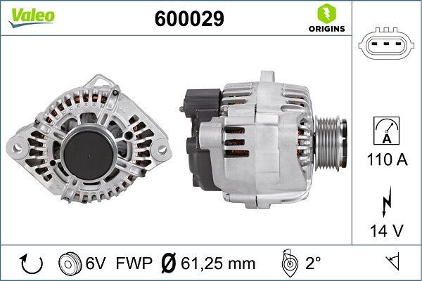 Alternatör  Hyundai Sonata (NF)(2005->)  VALEO 600029