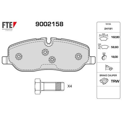 Fren Disk Balata Ön Land Rover Discovery 4 (06.2009->)  FTE 9002158