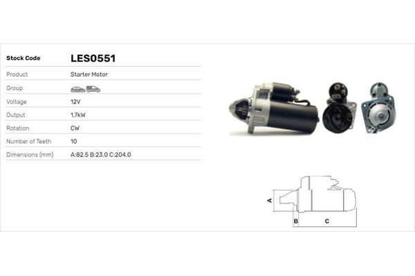 Marş Dinamosu  LUCAS ELEKTRIK LES0551