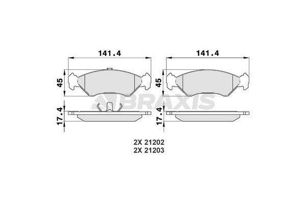 Fren Disk Balata Ön Ford Fiesta (DX)(2000->)  BRAXIS AA0027