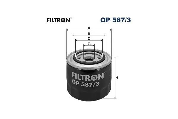 Yağ Filtresi  Mitsubishi Galant 4 Kapi (E10)(1985->)  FILTRON OP 587/3