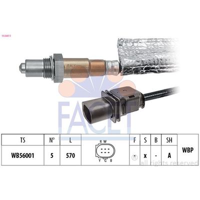 Oksijen (Lambda) Sensörü  Volkswagen Touareg (7P6)(08.2014->2018)  FACET 10.8411