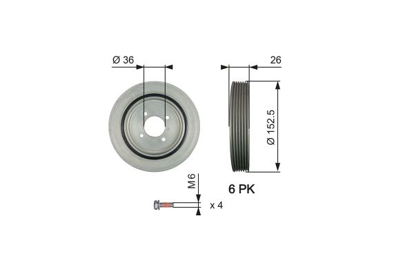 Krank Kasnak  Citroen Jumpy (11.2003->)  GATES TVD1011A
