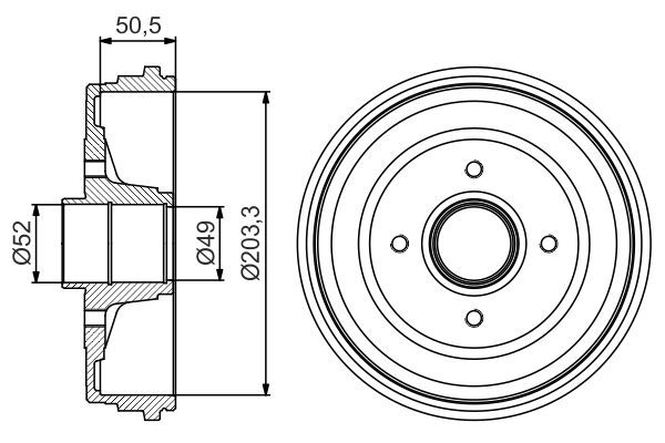 Kampana Arka Sağ veya Sol Renault Clio III (08.2005->)  BOSCH 0 986 477 206