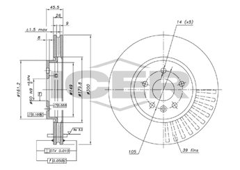 Fren Disk Ayna Ön Sağ ve Sol BRAXIS AE0859  13597467
