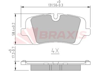 Fren Disk Balata Arka BRAXIS AA0658  LR079935 LR108260 LR164821 LR147981 LR036574 LR065492 LR068303 LR079910