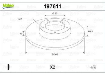 Fren Disk Ayna Arka Sağ ve Sol VALEO 197611  105105515AA 5105515AA