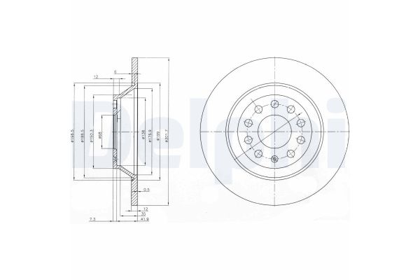 Fren Disk Ayna Arka Sağ ve Sol Audi A6 Sedan (4FC)(10.2008->)  DELPHI BG3956C