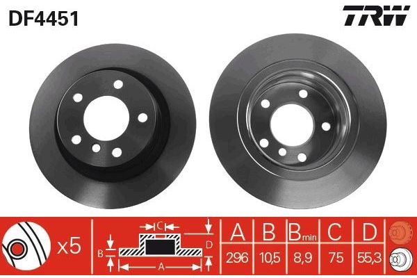 Fren Disk Ayna Arka Sağ ve Sol TRW DF4451