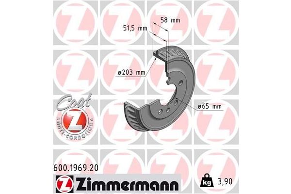 Fren Disk Ayna Ön Sağ ve Sol Volkswagen Polo VI (AE1)(05.2021->)  ZIMMERMANN 600.1969.20