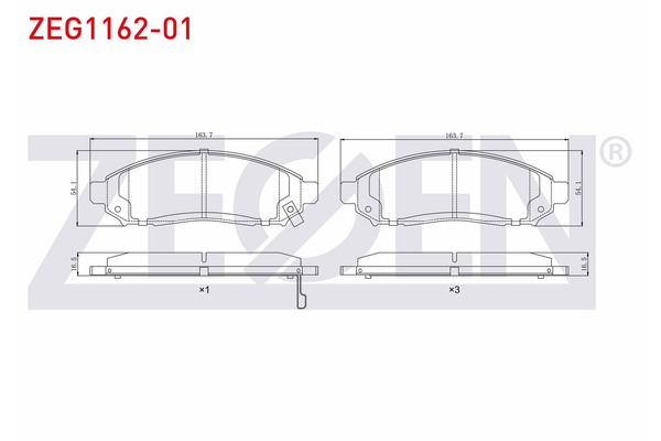 Fren Disk Balata Ön Nissan Leaf (ZE0)(01.2012->)  ZEGEN ZEG1162-01