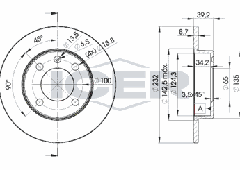 Fren Disk Ayna Arka Sağ ve Sol WALBURG WBD1380  6N0615601A 6N0615601B 6N0 615 601 A 6N0 615 601 B