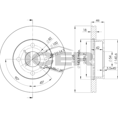 Fren Disk Ayna Ön Sağ ve Sol Toyota Corolla (E9)(1987->)  NAGAMA NBD-TO005
