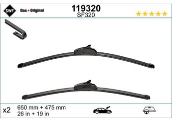 Silecek Süpürgesi Ön  650/475 mm - 26/19 inç SWF 119320  288905MR0A 288905MR0B 288906UN0A 288906UN1A 28890-5MR0A 28890-5MR0B 28890-6UN0A 28890-6UN1A