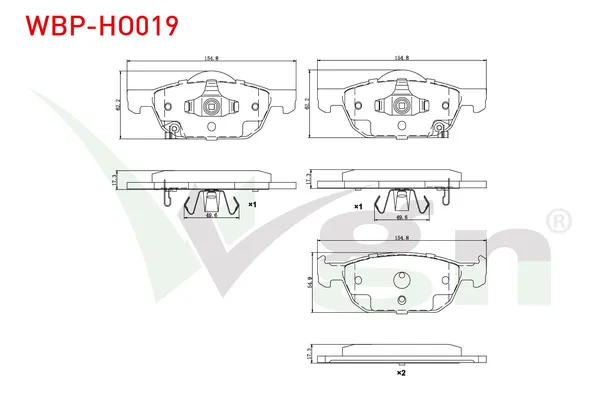 Fren Disk Balata Ön WGN WBP-HO019